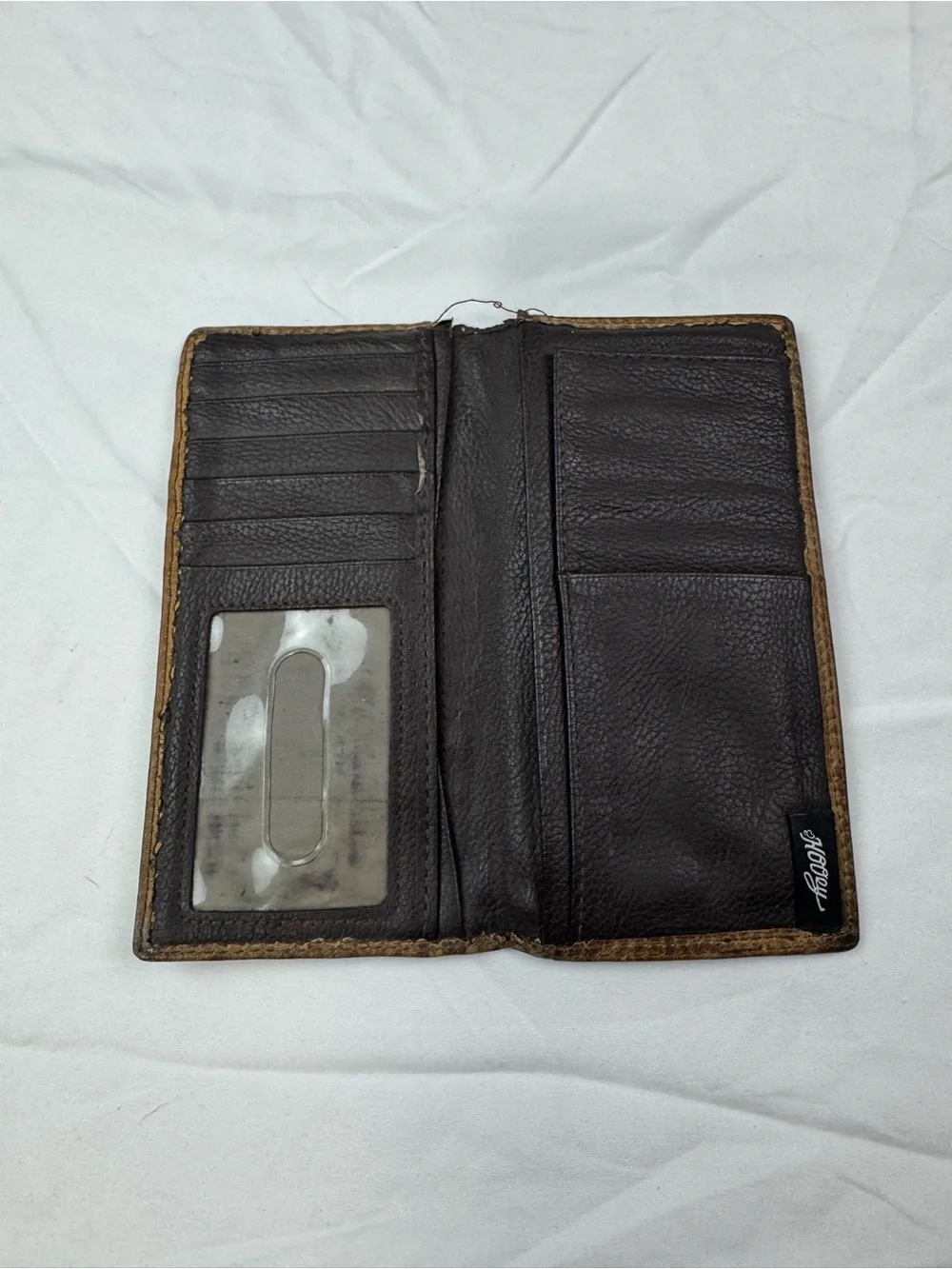 Hooey Brown Leather Long Wallet with Graphic Western Accent